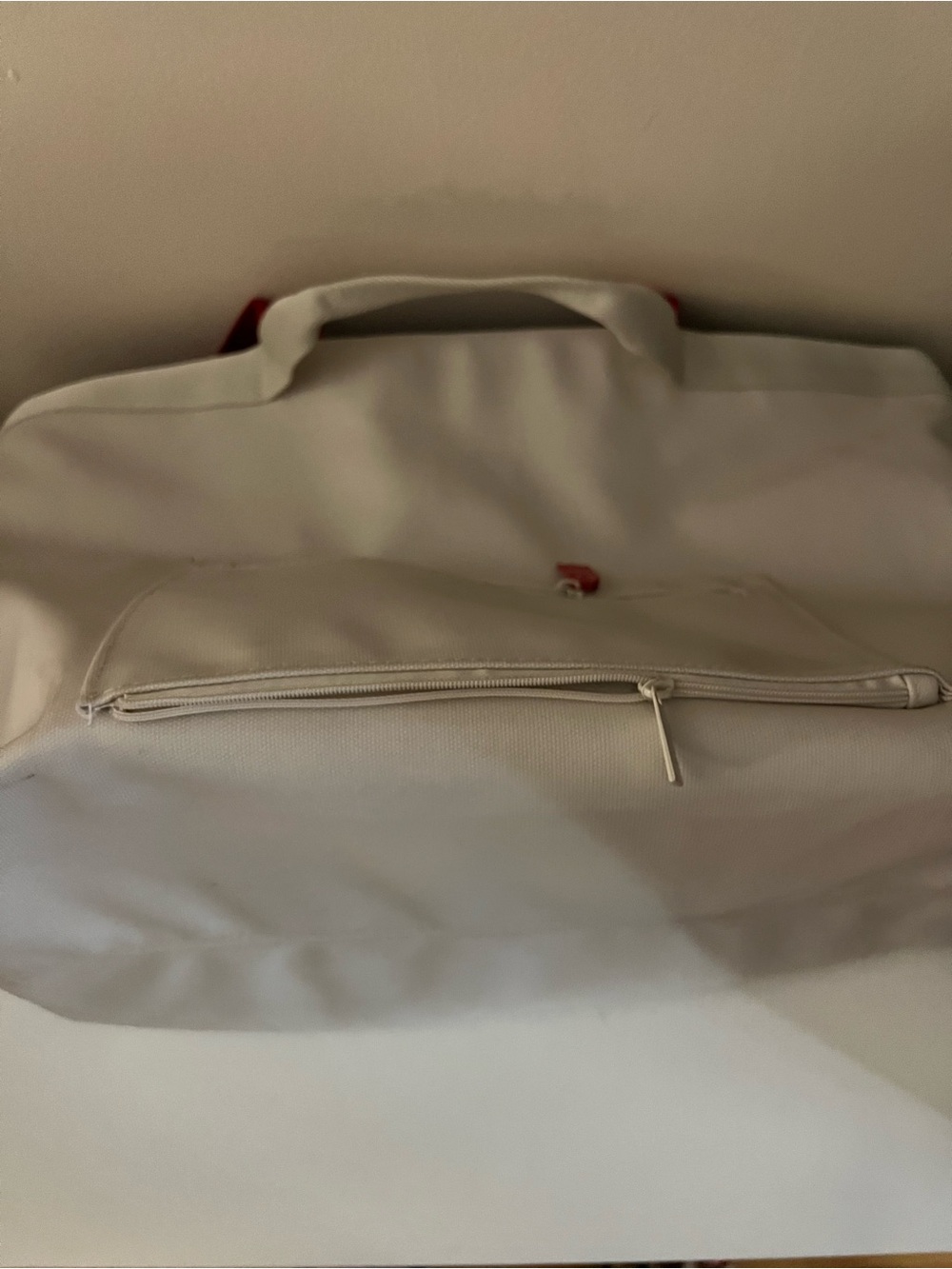 Beis x LONELY GHOST White Tote with Red Logo and Handles - Picture 6 of 10